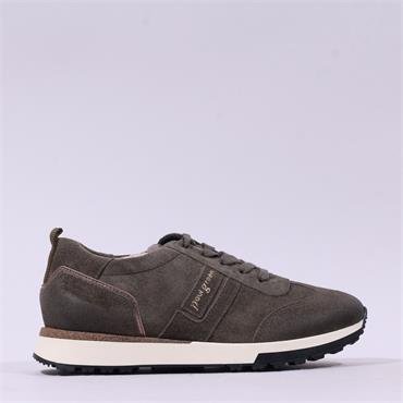 Paul Green Laced Sporty Trainer - Olive Suede